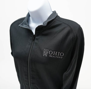 Ladies Vertical Texture Full-Zip Jacket in Black