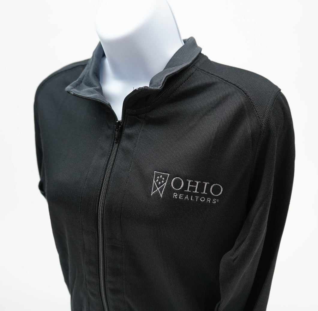 Ladies Vertical Texture Full-Zip Jacket in Black